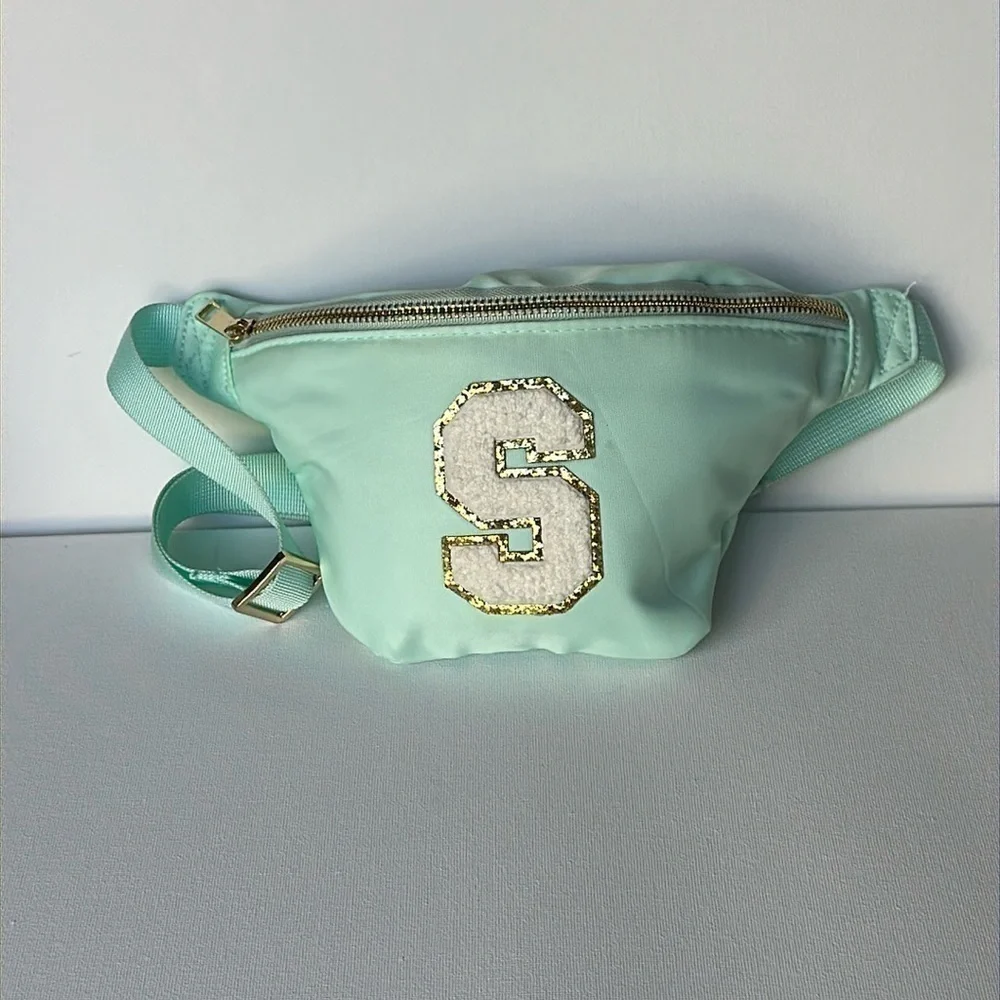 rags & riches Trillion THE FANNY bum bag in MINT with the letter S